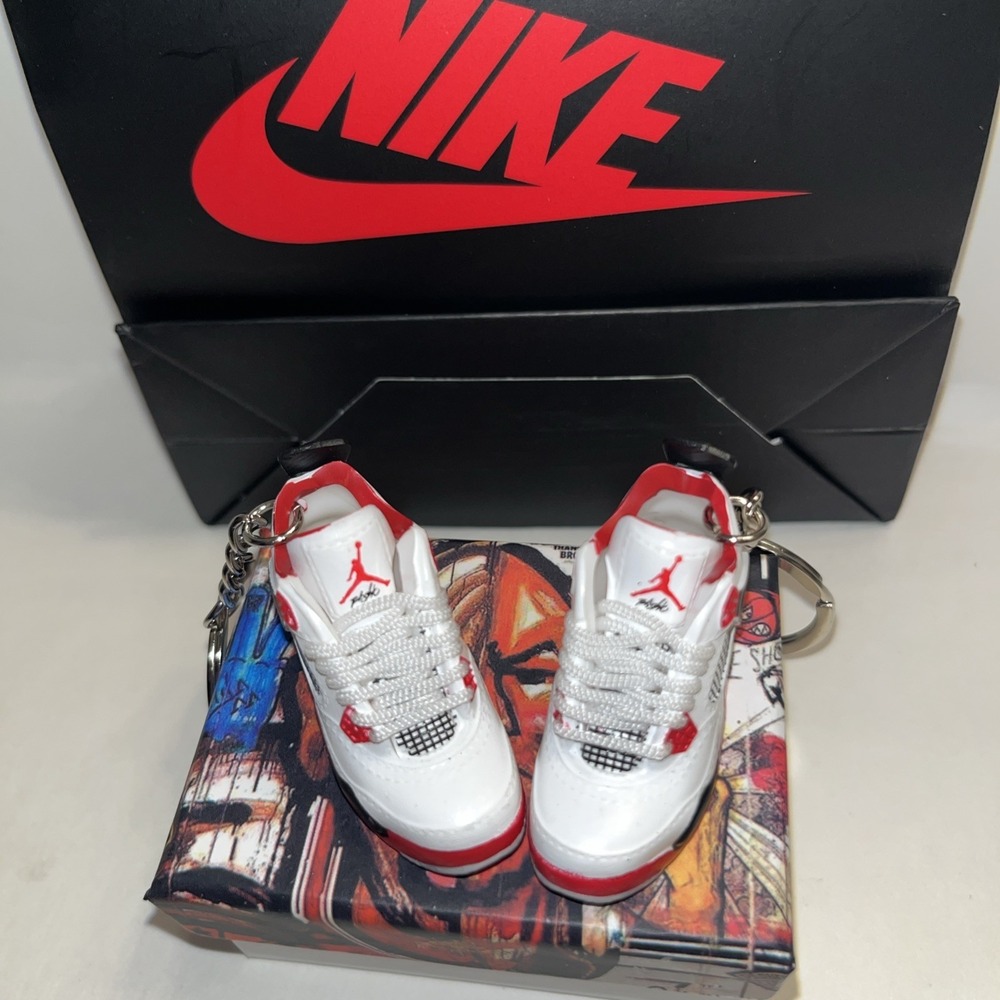 Nike Customized Air Jordan Mini 3D Sneaker‎ Pair  Key Chains With Box And Bag - Picture 3 of 5